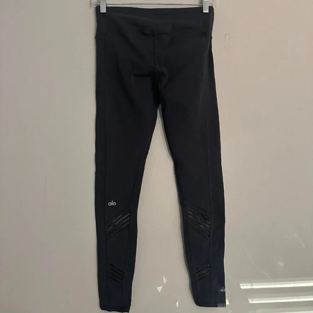 Alo Multi Legging Mid Rise Sporty Moto Mesh Paneling Pant - Small